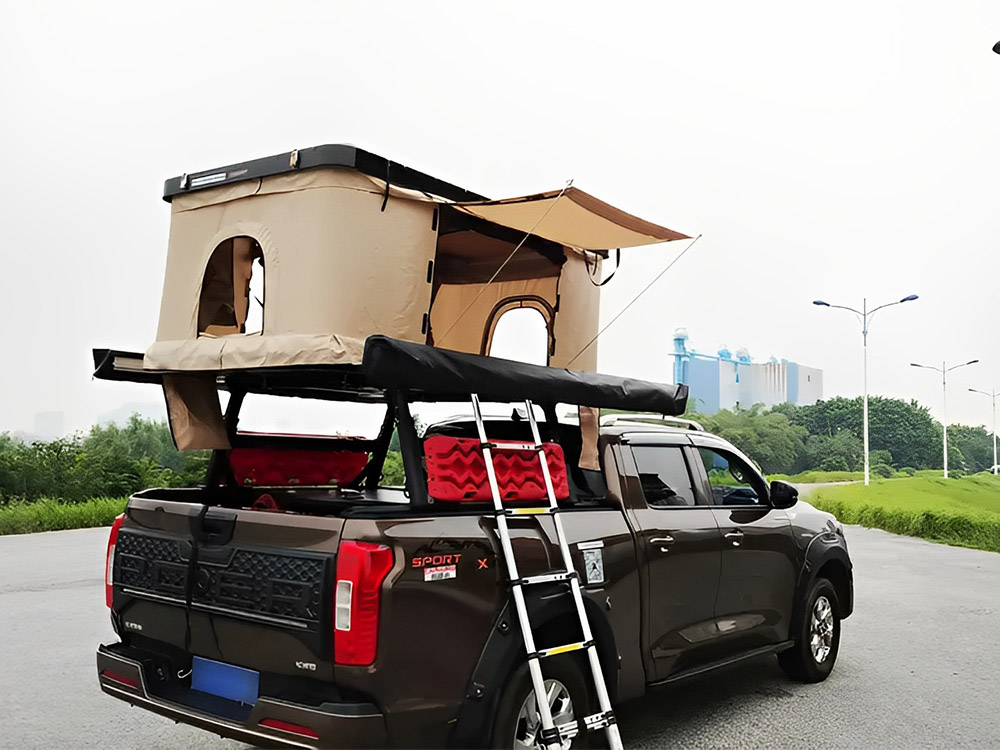 Prilagođeni šator s tvrdim krovom od stakloplastike za kampiranje na 4 kotača (2)