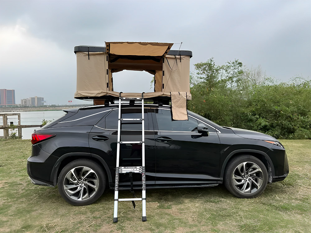 Prilagojen 4WD šotor iz steklenih vlaken za kampiranje s trdo lupino (3)